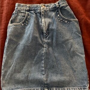 Denim Blue Studded Women's Skirt